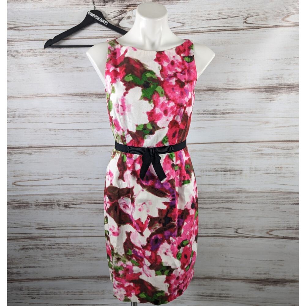 Taylor Pink Watercolor Sheath Dress sz 4